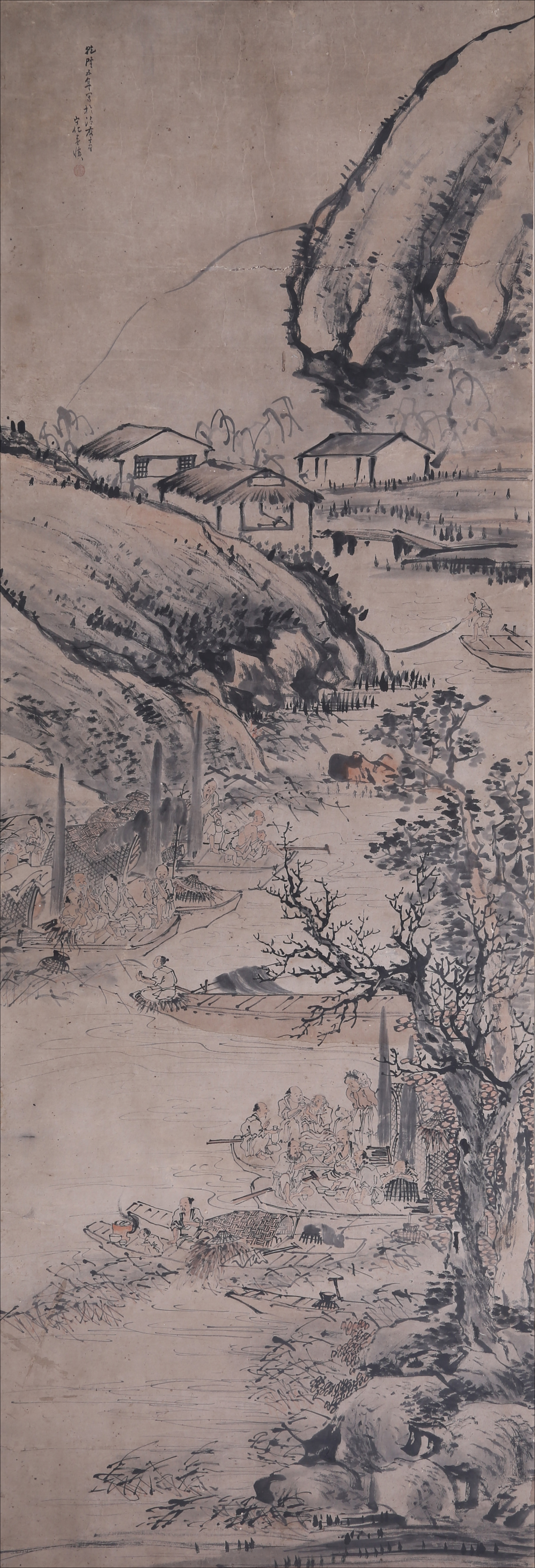 黄慎渔家乐图轴
